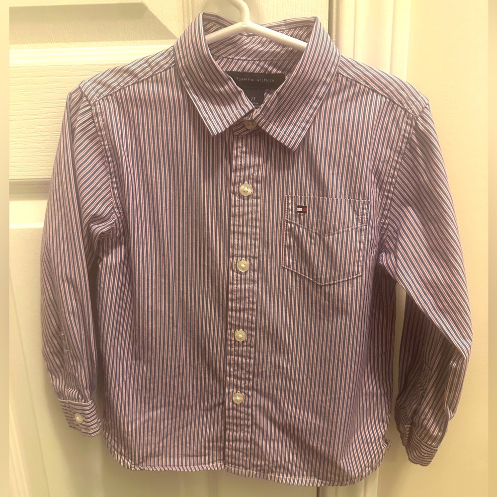 🎉BUNDLE 10 for $50🎉 Tommy Hilfiger Kids Button Down Shirt - Red/White Striped